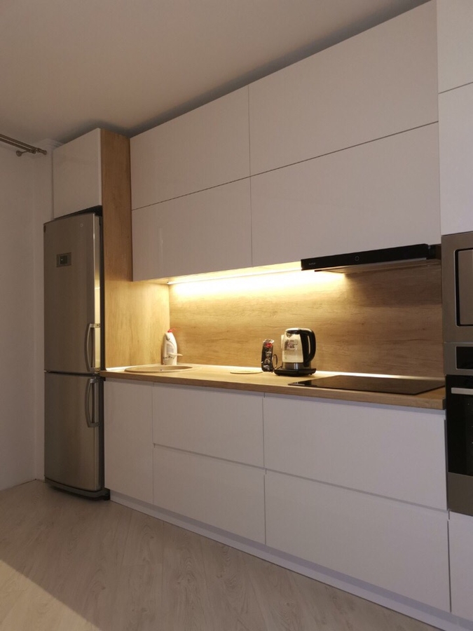 Белый кухонный гарнитур-Кухня МДФ в эмали «Модель 144»-фото1