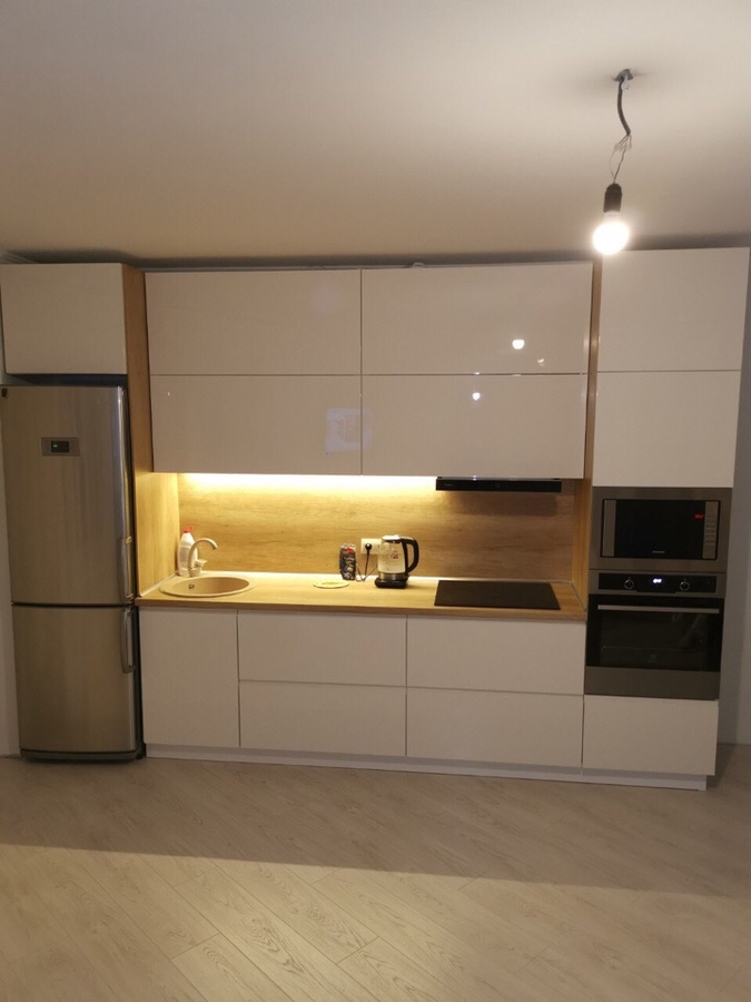 Белый кухонный гарнитур-Кухня МДФ в эмали «Модель 144»-фото2