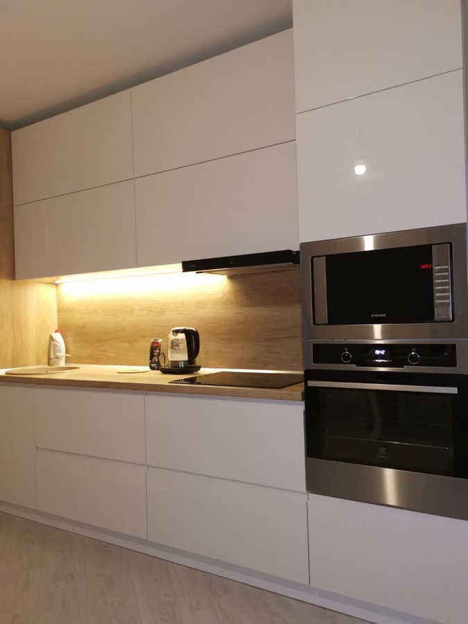 Белый кухонный гарнитур-Кухня МДФ в эмали «Модель 144»-фото4