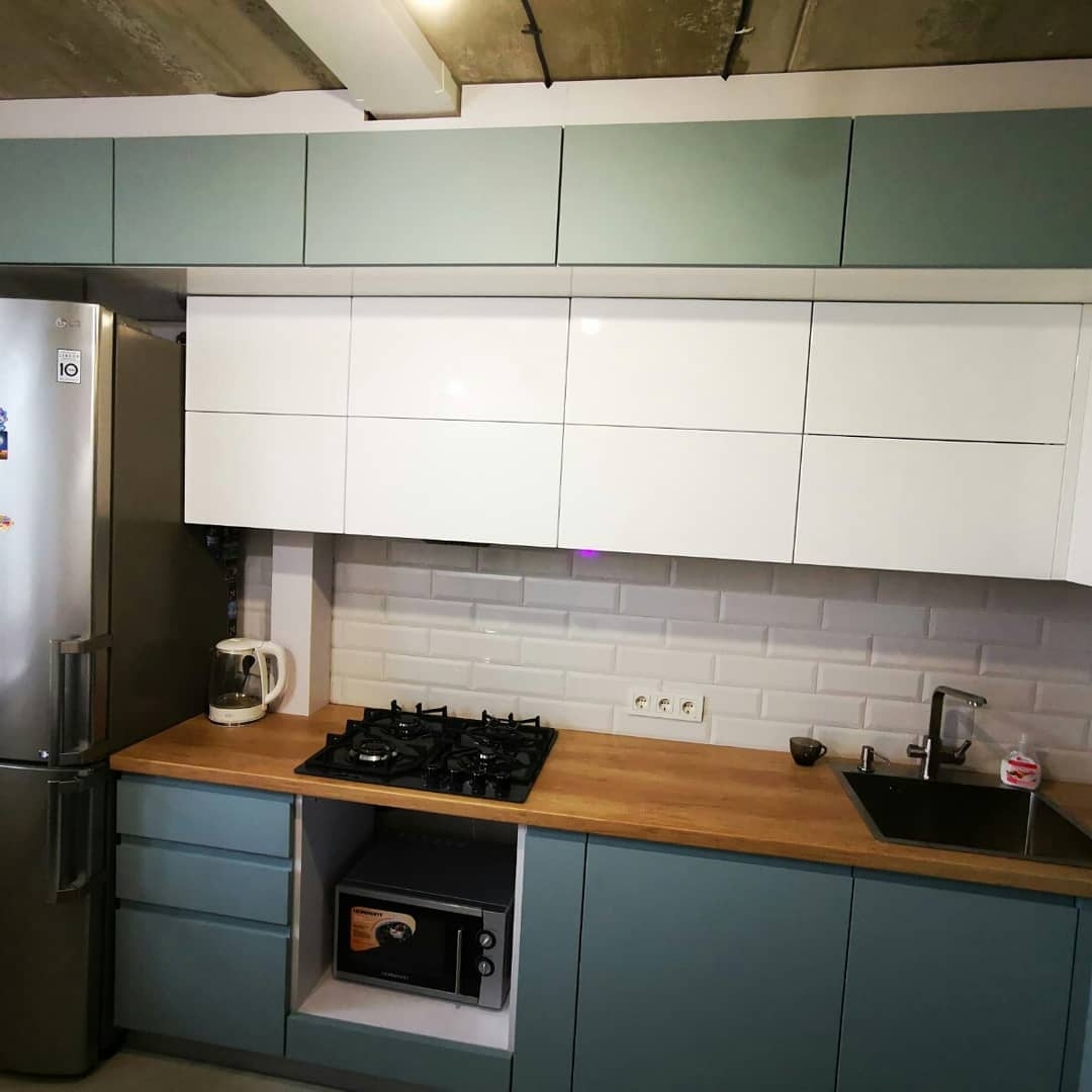 Встроенная кухня-Кухня МДФ в эмали «Модель 624»-фото3
