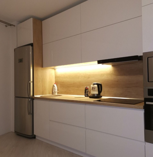 Белый кухонный гарнитур-Кухня МДФ в эмали «Модель 144»-фото5