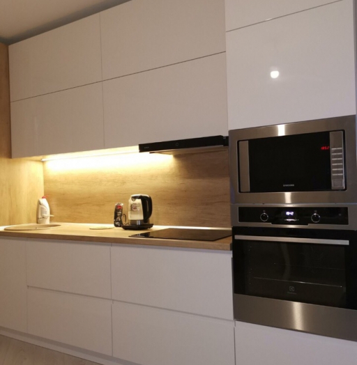Белый кухонный гарнитур-Кухня МДФ в эмали «Модель 144»-фото5