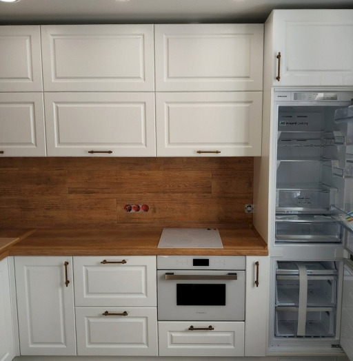 Белый кухонный гарнитур-Кухня МДФ в ПВХ «Модель 303»-фото5